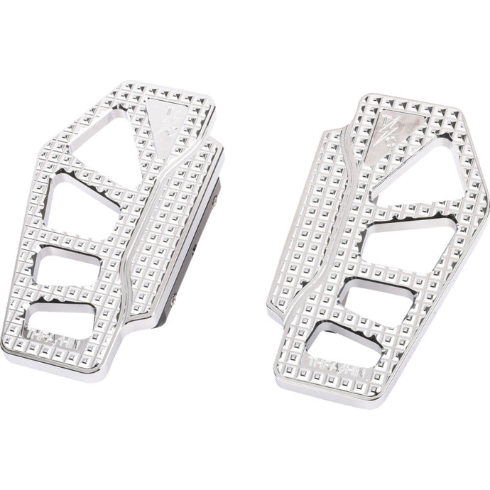 Thrashin Supply Company TSC-2217-3-BR Apex Mini Floorboards - Chrome