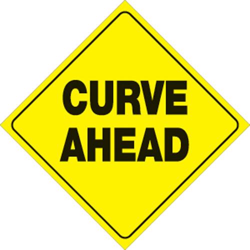 Voss 471 CA YR 12x12in. Reflective Trail Sign - Curve Ahead (Yellow/Black)