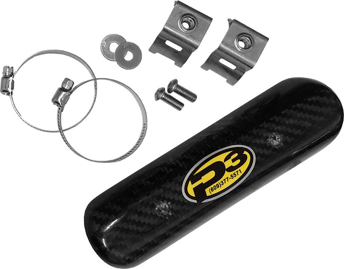 P3 200005 Header Heat Shield - Carbon Fiber - 5in. Universal