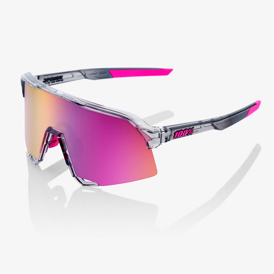 100% S3 Sunglasses (One Size Fits Most, Polished Translucent Gray)