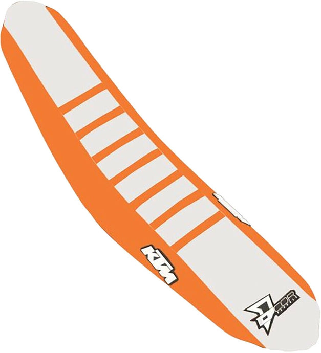 Dcor 30-30-313 Seat Cover - Orange Sides - White Top with Orange Ribs