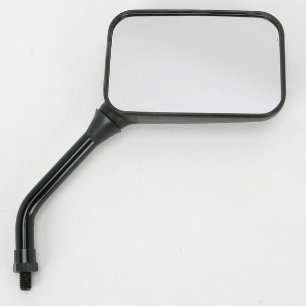 Emgo 20-78223 Universal Rectangular Mirror - GP Deluxe - Short Stem - Black - 130mm x 85mm - 10mm Thread - Right