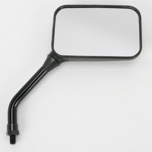 Emgo 20-78223 Universal Rectangular Mirror - GP Deluxe - Short Stem - Black - 130mm x 85mm - 10mm Thread - Right