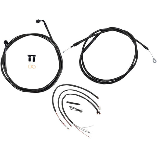 La Choppers LA-8153KT2-13M Complete Handlebar Cable/Brake & Clutch Line/Wire Kit - Midnight Braided