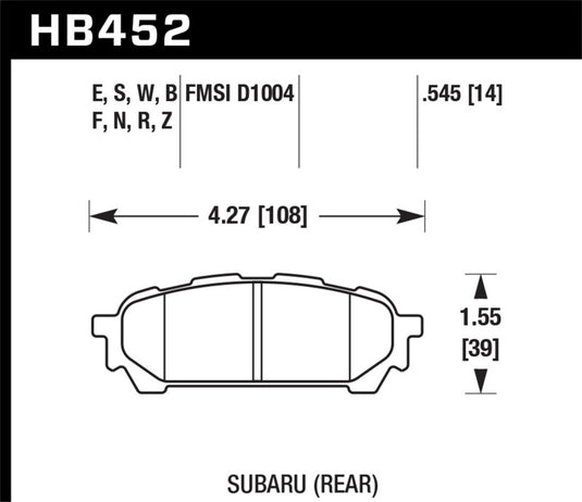 Hawk Performance HB452F.545 HAWK HPS Brake Pad Sets