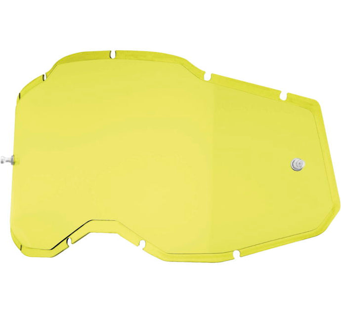 100% Replacement Injected Lenses for Adult Racecraft 2/Accuri 2/Stratus 2 Goggles - Yellow