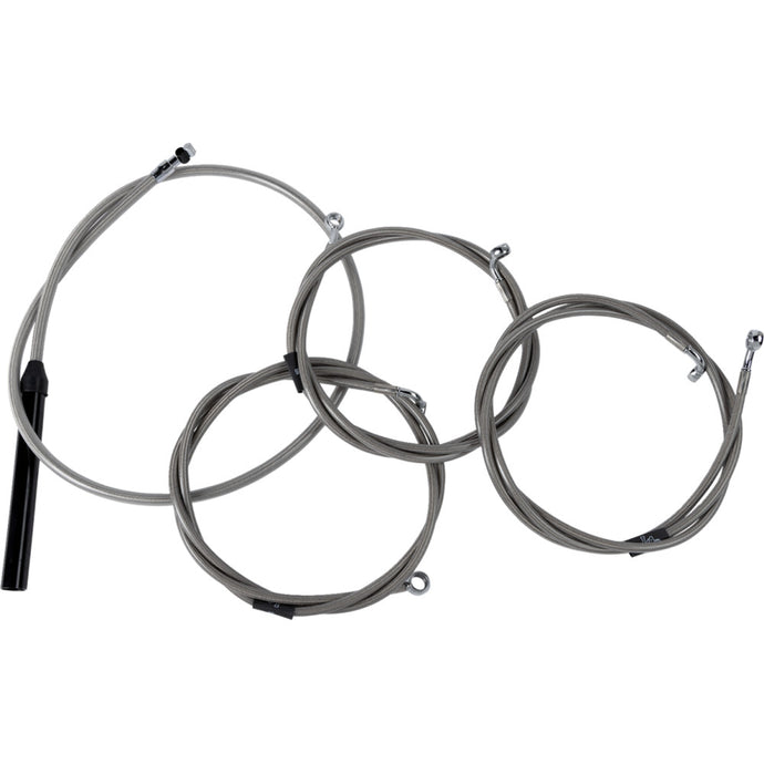 La Choppers LA-8059KT2-13 Complete Handlebar Cable and Brake Line Kit - 12in.-14in. - Stainless