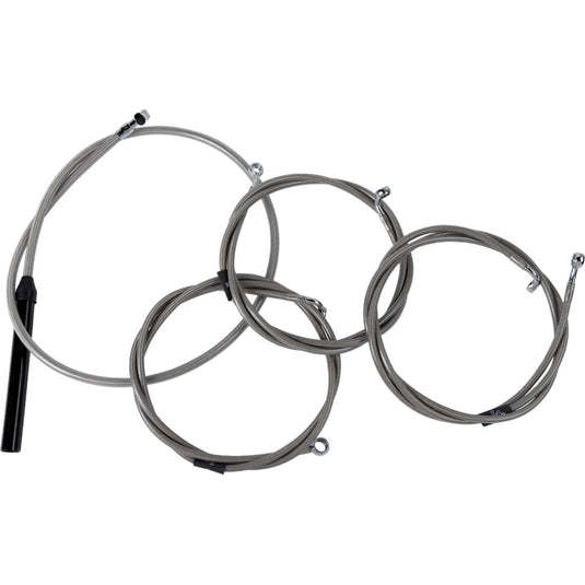 La Choppers LA-8059KT2-08 Complete Handlebar Cable and Brake Line Kit - 8in.-10in. - Stainless