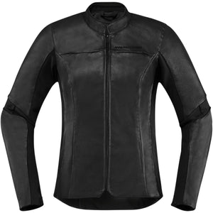 Icon Overlord Leather Womens Jacket Black