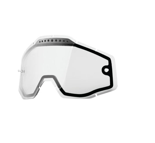 100% Replacement Dual Lens for Racecraft/Accuri/Strata Googles - Clear Lens
