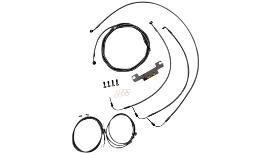 La Choppers LA-8056KT3-08M Complete Plug and Play Cable Kit - Midnight Braided