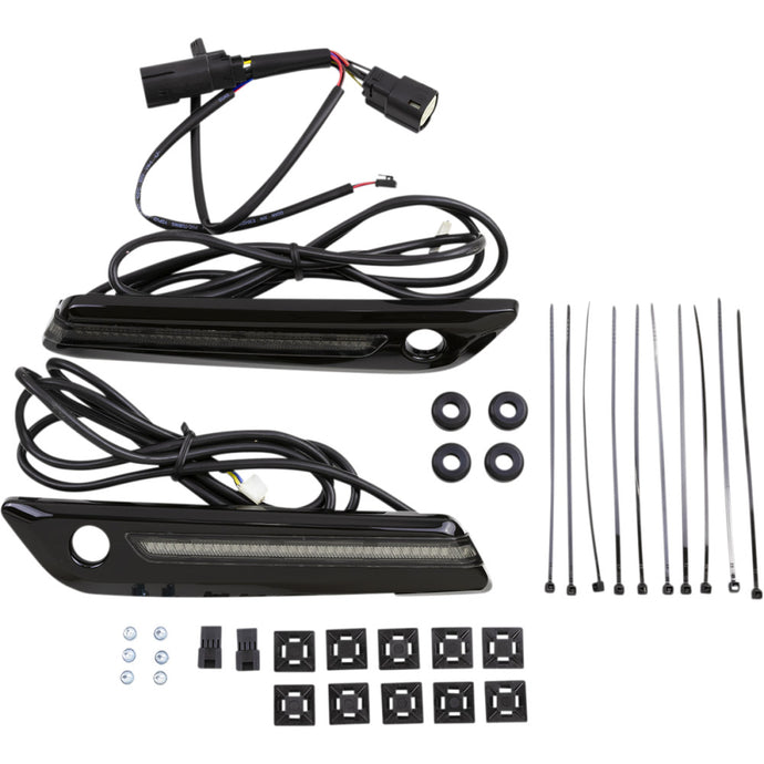 Ciro 40071 Led Saddlebag Hinge Cover - Smoke/Black