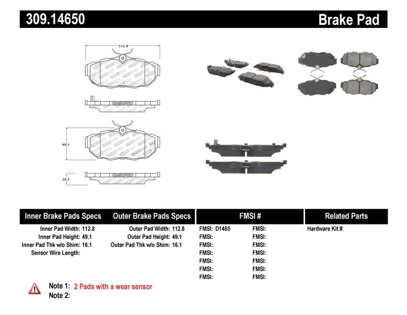 Load image into Gallery viewer, Stoptech 309.14650 ST Sport Brake Pads
