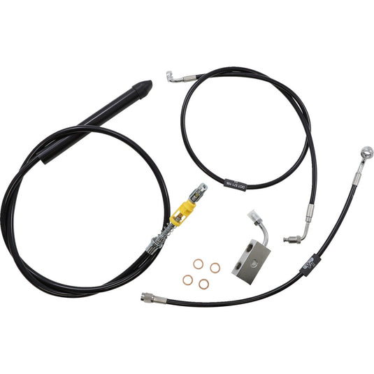 La Choppers LA-8155KT-19B Cable/Brake Line Kit - 18-20in. Ape Hangers - Black Vinyl