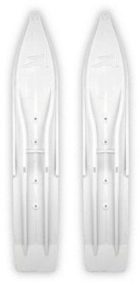 Slydog Skis PH8SOLWHT 8in. Powder Hound Ski Bottoms with Black Loop - White