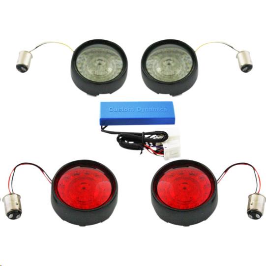 Custom Dynamics PB-HD-BB-B Probeam Turn Signal Insert Kit with Signal Stabilizers - Black Bezel