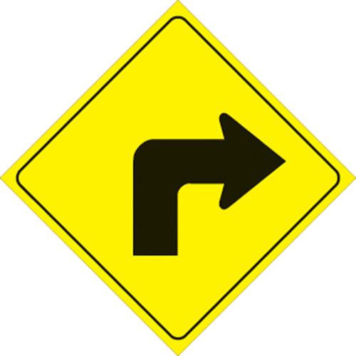 Voss 469 RT YR 12x12in. Reflective Trail Sign - Right Turn Arrow (Yellow/Black)