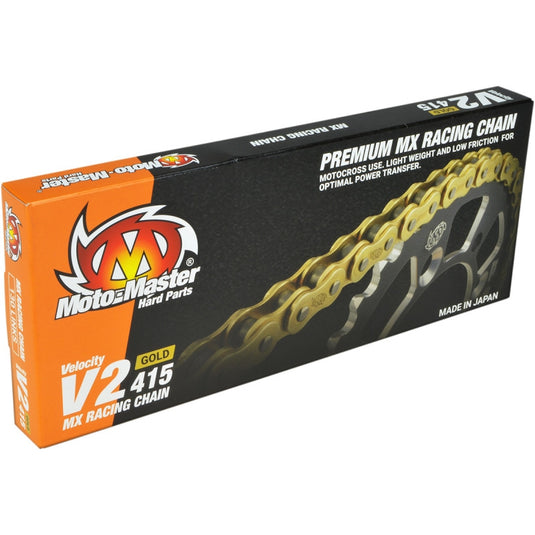 Moto-Master 641501 415 V2 MX Racing Drive Chain - 130 Links - Gold