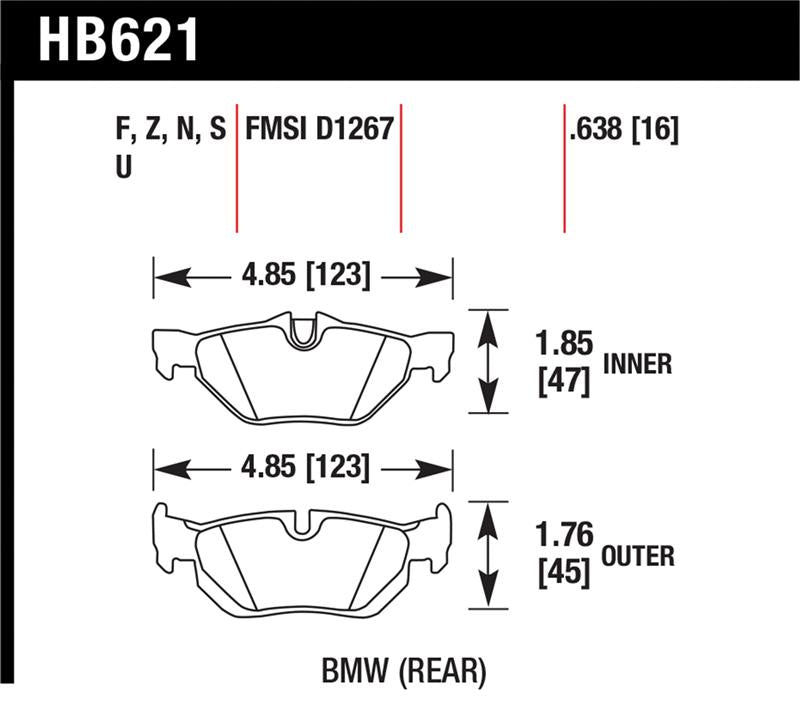 Load image into Gallery viewer, Hawk Performance HB621S.638 HAWK HT-10 Brake Pad Sets
