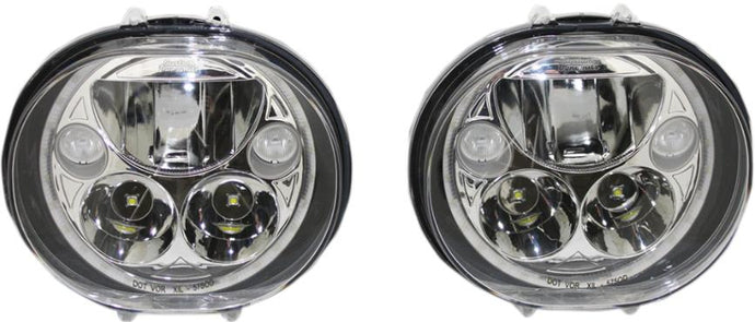 Custom Dynamics CDTB-575OV-C TruBeam LED Headlamps and Passing Lamp Kit - Chrome