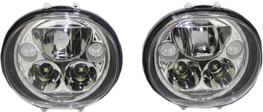 Custom Dynamics CDTB-575OV-C TruBeam LED Headlamps and Passing Lamp Kit - Chrome
