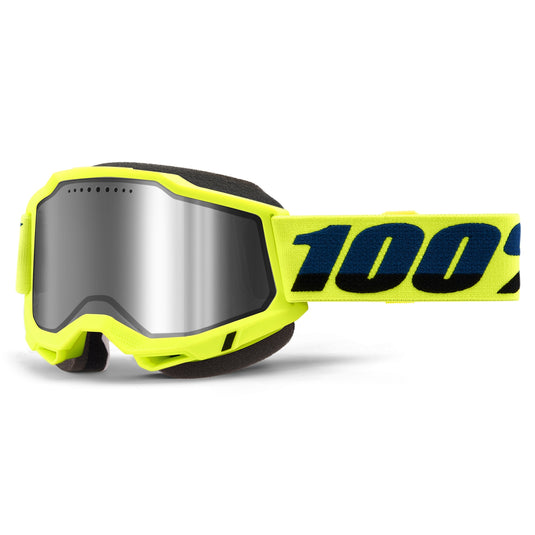 100% Accuri 2 Snowmobile Goggles (One Size Fits Most, Neon Yellow)