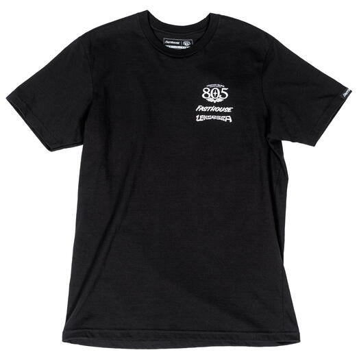 Fasthouse 805 Land & Sea Midweight SS T-Shirt (Medium, Black)