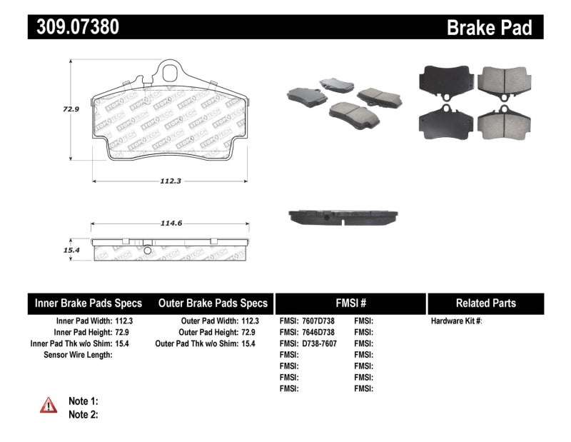 Load image into Gallery viewer, Stoptech 309.07380 ST Sport Brake Pads
