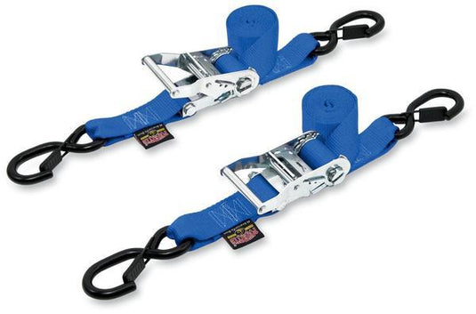Powertye 30573-S 1-1/2in. Ratchet with Safety Latch Hooks - Blue