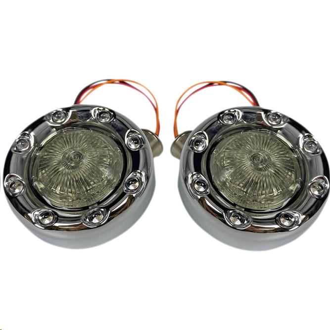 Custom Dynamics PB-BR-RR-57-CR Probeam Rear Bullet Ringz for 1157 Contact Base - Chrome with Red Lens