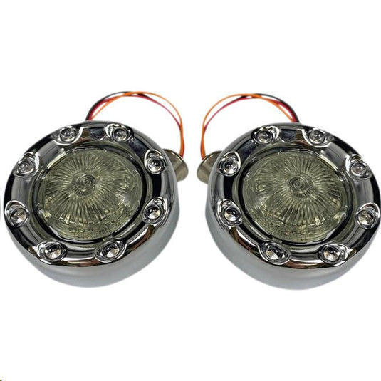 Custom Dynamics PB-BR-RR-57-CR Probeam Rear Bullet Ringz for 1157 Contact Base - Chrome with Red Lens