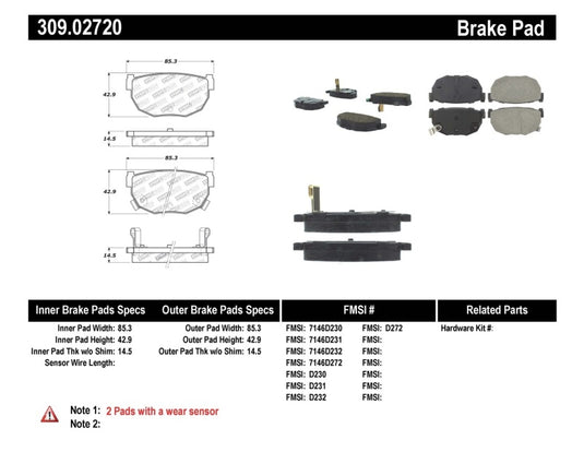 Stoptech 309.02720 ST Sport Brake Pads