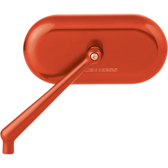 Arlen Ness 13-185 Forged Oval Mirror - Left - Orange Anodized