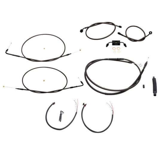 La Choppers LA-8231KT2-16M Complete Handlebar Cable and Brake Line Kit - Midnight