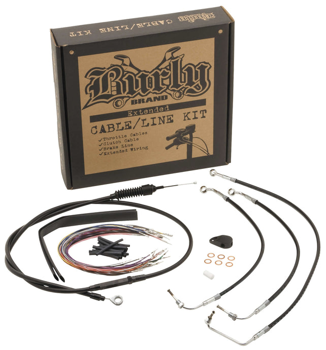 Burly Brand B30-1280 Cable and Brake Line Kit - Black
