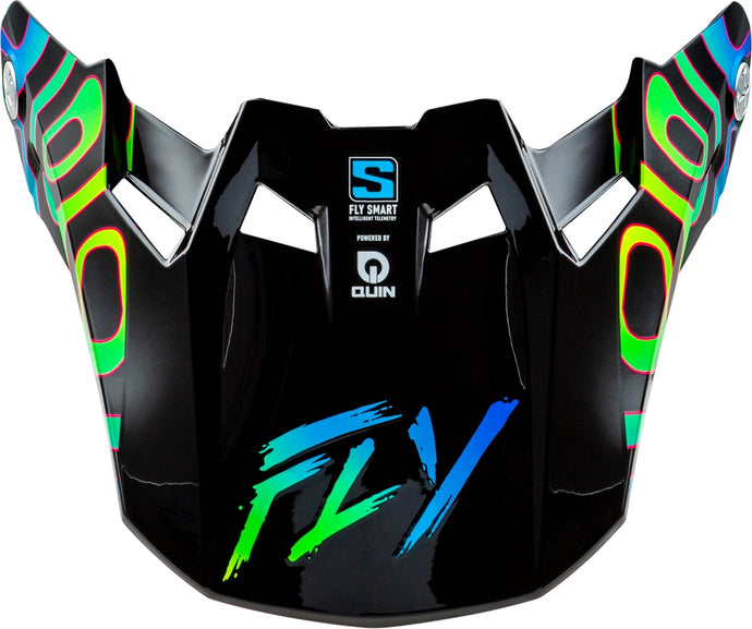 Fly Racing Visor for Formula S Carbon Zen Helmet - Black Carbon/Blue/Yellow - YL-SM