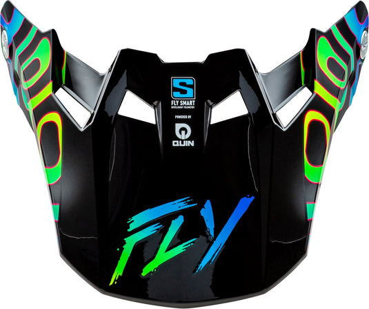 Fly Racing Visor for Formula S Carbon Zen Helmet - Black Carbon/Blue/Yellow - Md-Lg