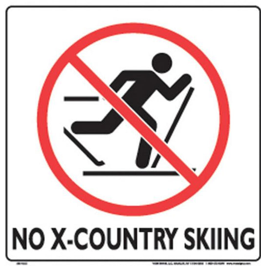 Voss 333 NCC WP 12x12in. Trail Sign - No X-Country Skiing (White/Black)