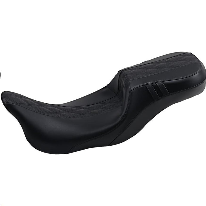 Le Pera LK-997DLGT2 Outcast Daddy Long Legs 2UP Seat with Backrest - Double Diamond Inlay Stitch - Black