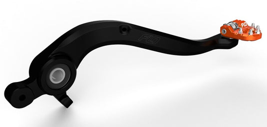 Flo Motorsports MXBP-522ORG Billet Folding Tip Brake Pedal - Orange