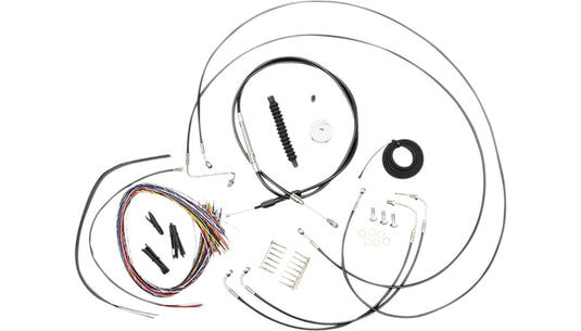 La Choppers LA-8157KT2-08B Complete Handlebar Cable/Brake & Clutch Line/Wire Kit - Black Vinyl