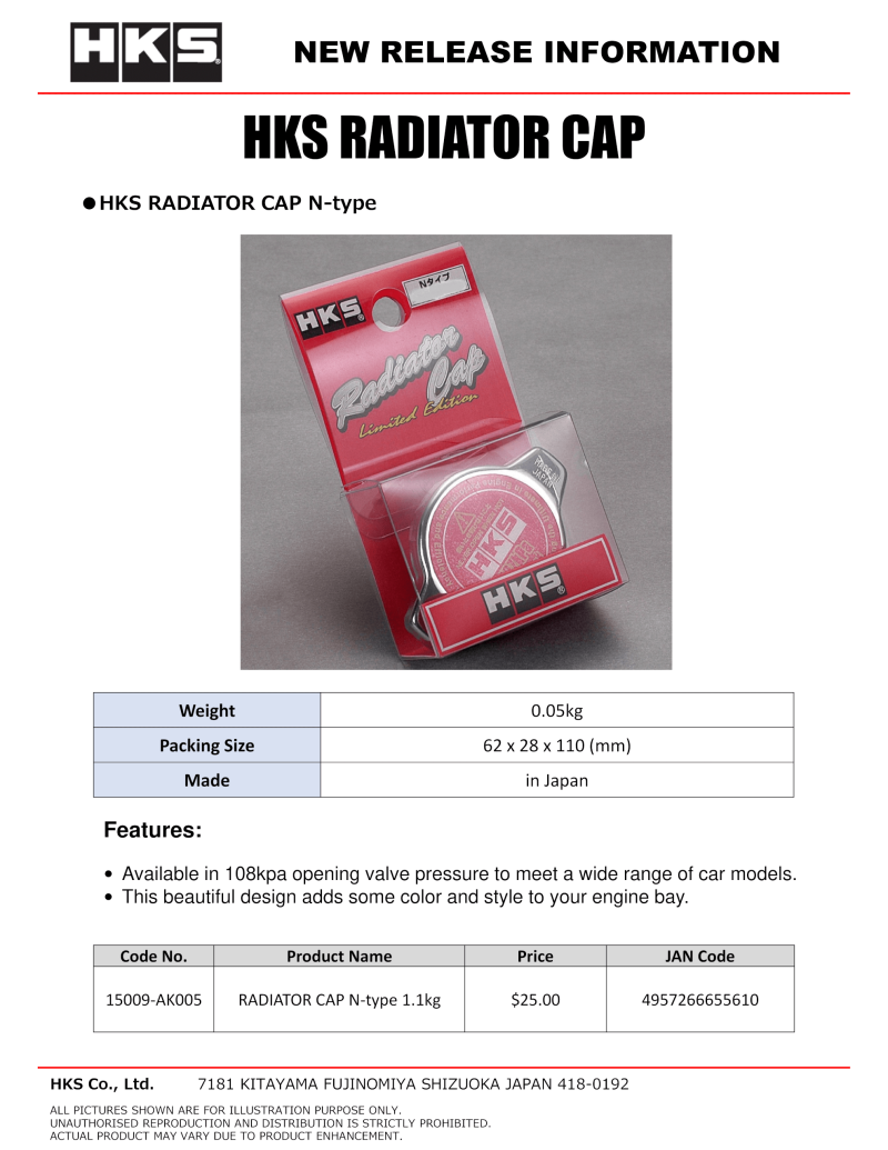 Load image into Gallery viewer, Hks 15009-AK005 HKS Radiator Caps
