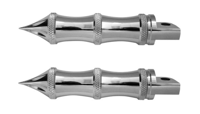 Accutronix RP111-LC Male-Mount Footpegs - Tribal 5in. - Chrome
