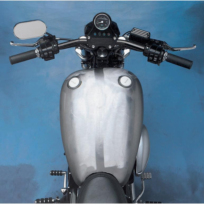 Drag Specialties DS-391351 QuickBob Extended Smooth-Top Rubber-Mount Gas Tank - Twin-Cap Style