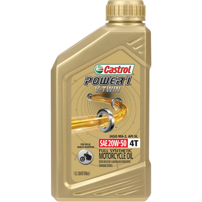 Castrol 15D28D Power 1 Racing 4T Motorcycle Oil - 20W50 - 1Qt.