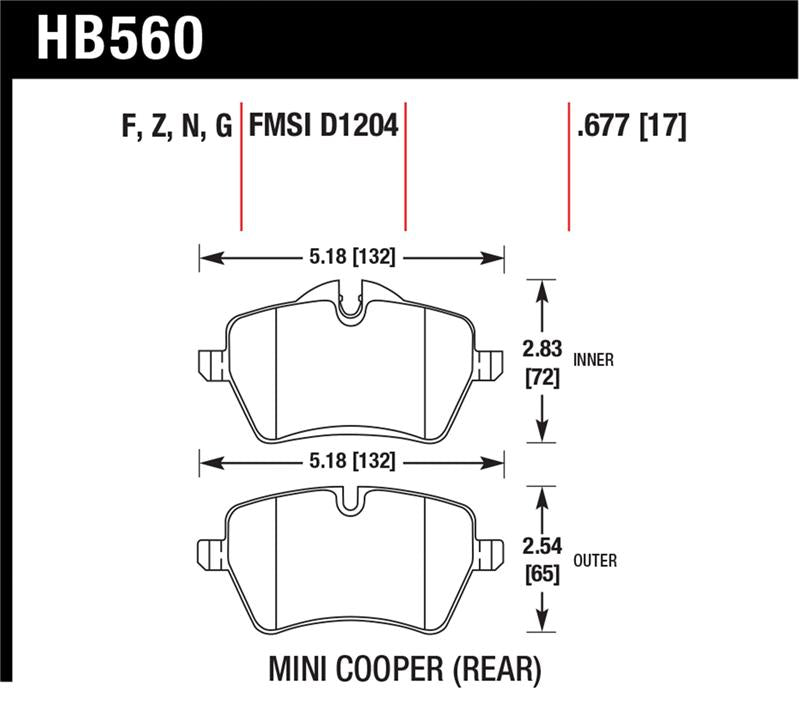 Load image into Gallery viewer, Hawk Performance HB560N.677 HAWK HP+ Brake Pad Sets
