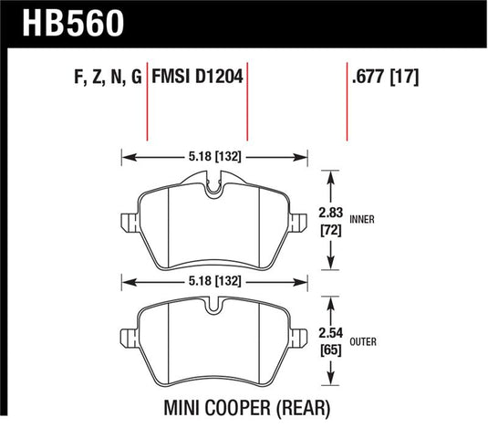 Hawk Performance HB560N.677 HAWK HP+ Brake Pad Sets