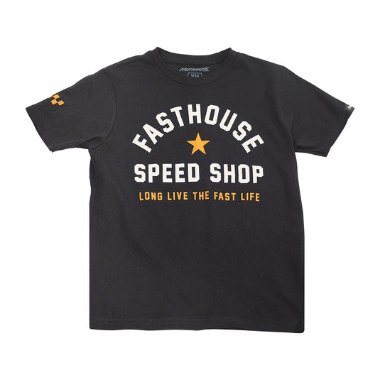 Fasthouse Fast Life Youth T-Shirt (Large, Black)