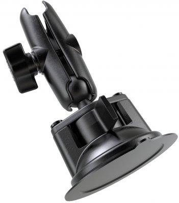 Ram Mounts RAM-B-166-UN7 RAM Twist Lock Suction Cup Mount with Standard Double Socket Arm & 1in. Ball with X-Grip