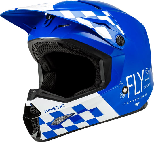 Fly Racing Kinetic Lite Rival Youth Helmet (Medium, Gloss Blue/White)